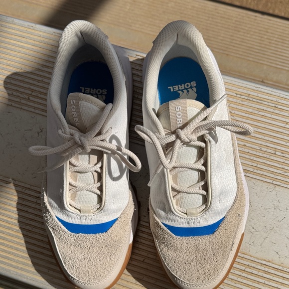 Sorel Women's White, Tan, and Blue Sneakers - Picture 5 of 7